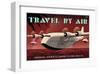 Travel By Air, Imperial Airways Empire Flying Boat-Michael Crampton-Framed Art Print