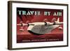 Travel By Air, Imperial Airways Empire Flying Boat-Michael Crampton-Framed Art Print