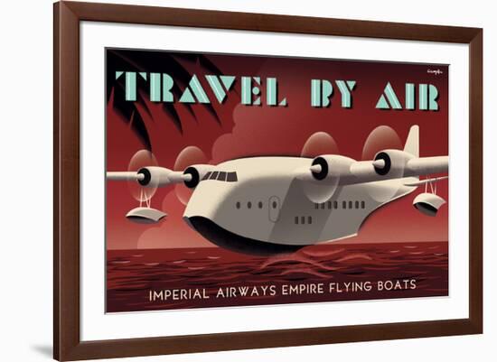 Travel By Air, Imperial Airways Empire Flying Boat-Michael Crampton-Framed Art Print