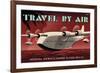 Travel By Air, Imperial Airways Empire Flying Boat-Michael Crampton-Framed Art Print