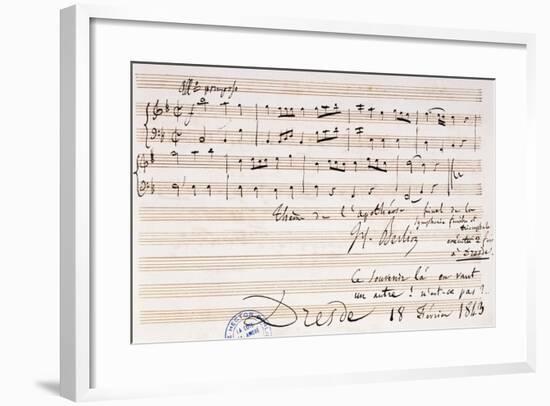 Travel Diary, Score of Theme of Funeral Symphony, 1843-Heinrich Breling-Framed Giclee Print
