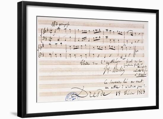 Travel Diary, Score of Theme of Funeral Symphony, 1843-Heinrich Breling-Framed Giclee Print