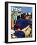 "Travel Experience" Saturday Evening Post Cover, August 12,1944-Norman Rockwell-Framed Giclee Print