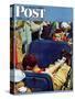 "Travel Experience" Saturday Evening Post Cover, August 12,1944-Norman Rockwell-Stretched Canvas