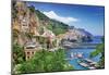 Travel In Italy Series - View Of Beautiful Amalfi-null-Mounted Poster