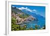 Travel in Italy Series - View of Beautiful Amalfi-Maugli-l-Framed Photographic Print