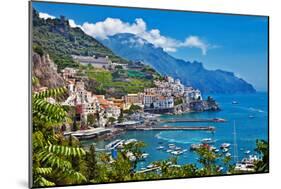 Travel in Italy Series - View of Beautiful Amalfi-Maugli-l-Mounted Photographic Print