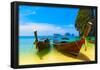 Travel Landscape, Beach With Blue Water And Sky At Summer-SergWSQ-Framed Poster