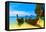 Travel Landscape, Beach With Blue Water And Sky At Summer-SergWSQ-Framed Stretched Canvas