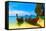 Travel Landscape, Beach With Blue Water And Sky At Summer-SergWSQ-Framed Stretched Canvas