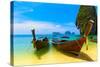 Travel Landscape, Beach With Blue Water And Sky At Summer-SergWSQ-Stretched Canvas