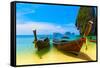 Travel Landscape, Beach With Blue Water And Sky At Summer-SergWSQ-Framed Stretched Canvas