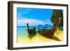 Travel Landscape, Beach With Blue Water And Sky At Summer-SergWSQ-Framed Photographic Print