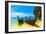 Travel Landscape, Beach With Blue Water And Sky At Summer-SergWSQ-Framed Photographic Print