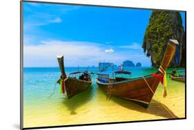 Travel Landscape, Beach With Blue Water And Sky At Summer-SergWSQ-Mounted Photographic Print