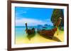 Travel Landscape, Beach With Blue Water And Sky At Summer-SergWSQ-Framed Photographic Print