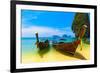 Travel Landscape, Beach With Blue Water And Sky At Summer-SergWSQ-Framed Photographic Print