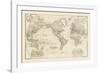 Travel Map of the World-The Vintage Collection-Framed Giclee Print