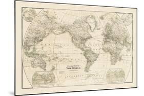 Travel Map of the World-The Vintage Collection-Mounted Giclee Print