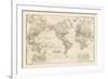 Travel Map of the World-The Vintage Collection-Framed Giclee Print