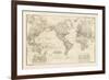 Travel Map of the World-The Vintage Collection-Framed Giclee Print