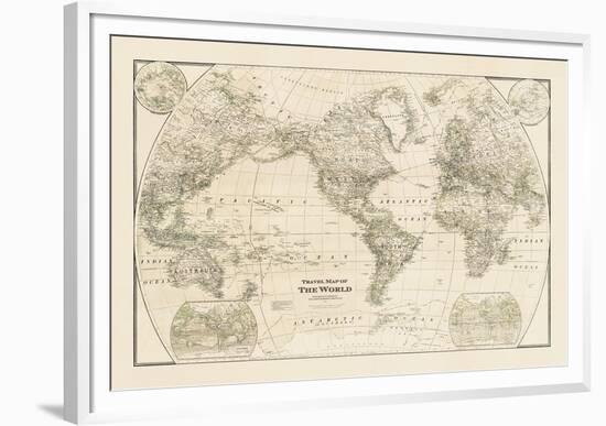 Travel Map of the World-The Vintage Collection-Framed Giclee Print