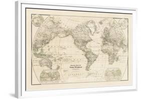 Travel Map of the World-The Vintage Collection-Framed Giclee Print