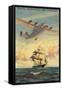 Travel Memories are Timeless, Airplane and Sailing Ship-null-Framed Stretched Canvas