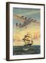 Travel Memories are Timeless, Airplane and Sailing Ship-null-Framed Art Print