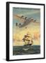 Travel Memories are Timeless, Airplane and Sailing Ship-null-Framed Art Print