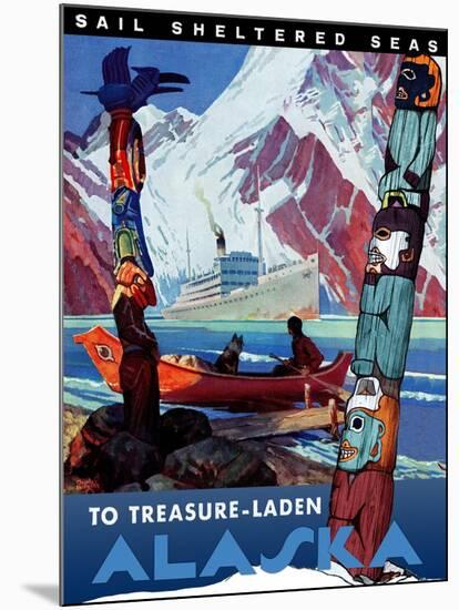 Travel Poster - Alaska-The Saturday Evening Post-Mounted Giclee Print