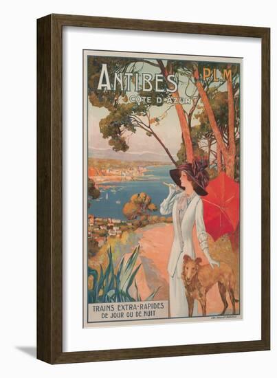 Travel Poster, Antibes-null-Framed Art Print