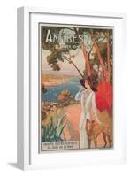 Travel Poster, Antibes-null-Framed Art Print