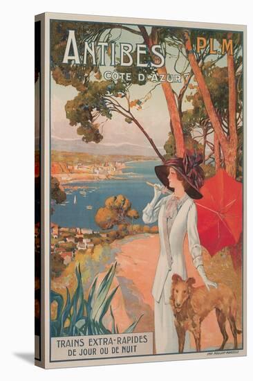 Travel Poster, Antibes-null-Stretched Canvas