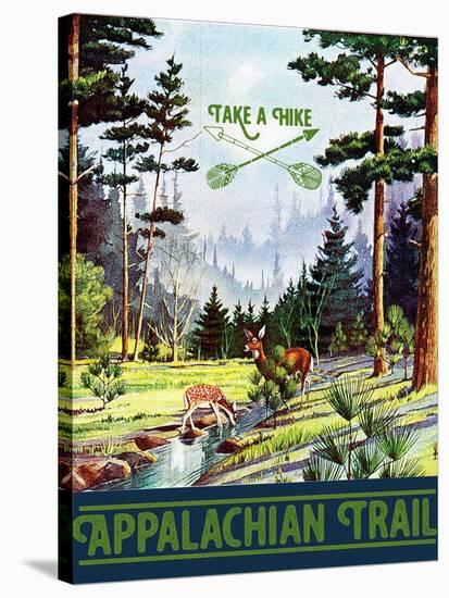 Travel Poster - Appalachian Trail-The Saturday Evening Post-Stretched Canvas