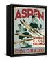 Travel Poster - Aspen-The Saturday Evening Post-Framed Stretched Canvas