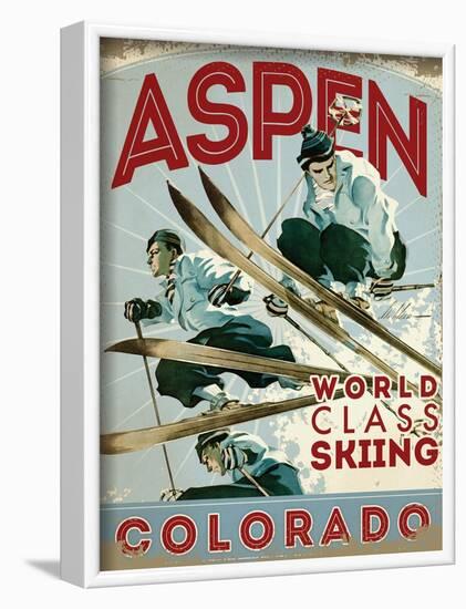 Travel Poster - Aspen-The Saturday Evening Post-Framed Giclee Print