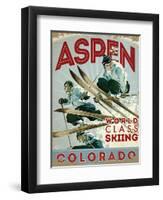 Travel Poster - Aspen-The Saturday Evening Post-Framed Giclee Print