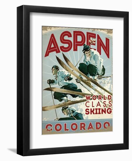 Travel Poster - Aspen-The Saturday Evening Post-Framed Giclee Print