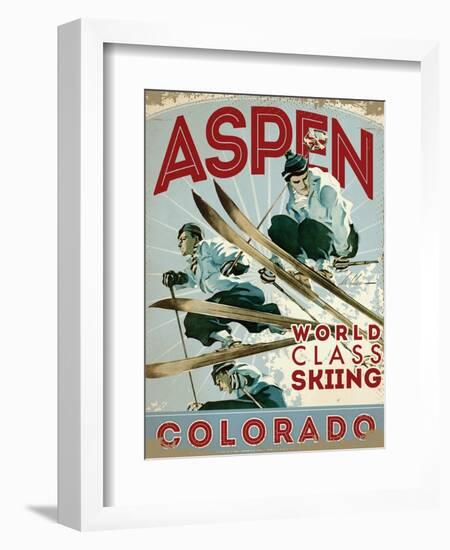 Travel Poster - Aspen-The Saturday Evening Post-Framed Giclee Print