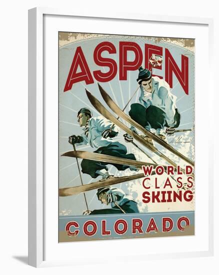 Travel Poster - Aspen-The Saturday Evening Post-Framed Giclee Print