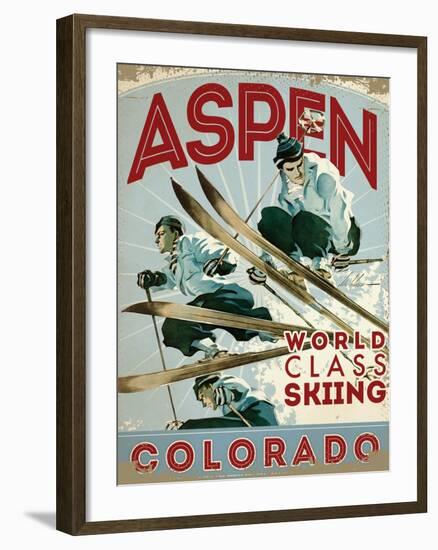 Travel Poster - Aspen-The Saturday Evening Post-Framed Giclee Print