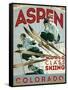 Travel Poster - Aspen-The Saturday Evening Post-Framed Stretched Canvas