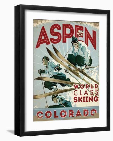 Travel Poster - Aspen-The Saturday Evening Post-Framed Giclee Print