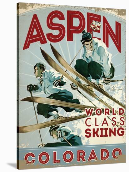 Travel Poster - Aspen-The Saturday Evening Post-Stretched Canvas