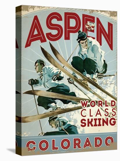 Travel Poster - Aspen-The Saturday Evening Post-Stretched Canvas