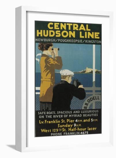 Travel Poster, Central Hudson Line-Found Image Press-Framed Giclee Print