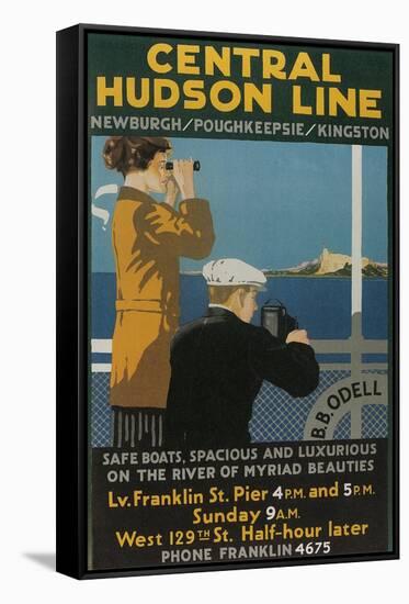 Travel Poster, Central Hudson Line-null-Framed Stretched Canvas
