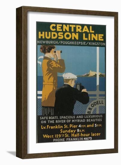 Travel Poster, Central Hudson Line-null-Framed Art Print