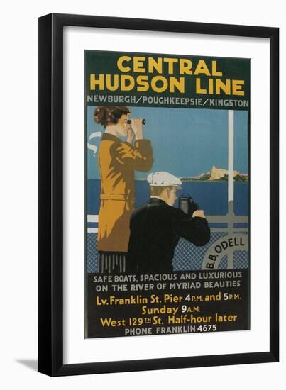 Travel Poster, Central Hudson Line-null-Framed Art Print